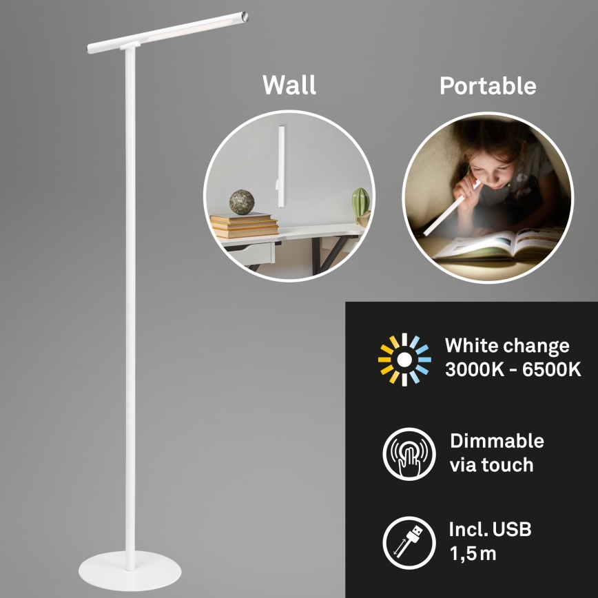 Briloner 1384-016 - LED Hämardatav puutetundlik põrandalamp 2in1 EVERYWHERE LED/2,3W/5V 2000 mAh