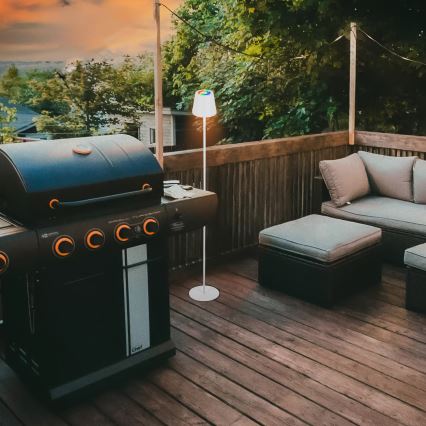 Briloner 1507016 - Hämardatav LED-põrandalamp KIKI LED/4,3W/5V IP44 2600 mAh valge