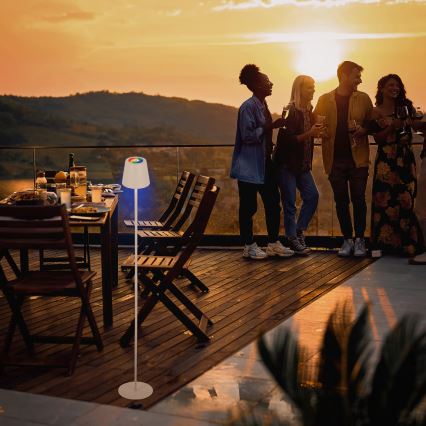 Briloner 1507016 - Hämardatav LED-põrandalamp KIKI LED/4,3W/5V IP44 2600 mAh valge