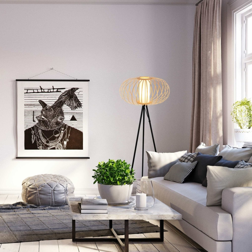 Briloner 1759011 - Põrandalamp 1xE27/10W/230V bambus/must