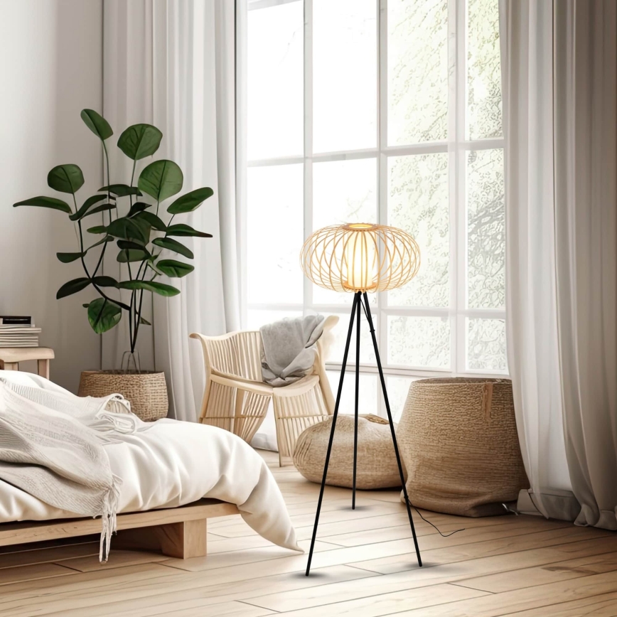 Briloner 1759011 - Põrandalamp 1xE27/10W/230V bambus/must