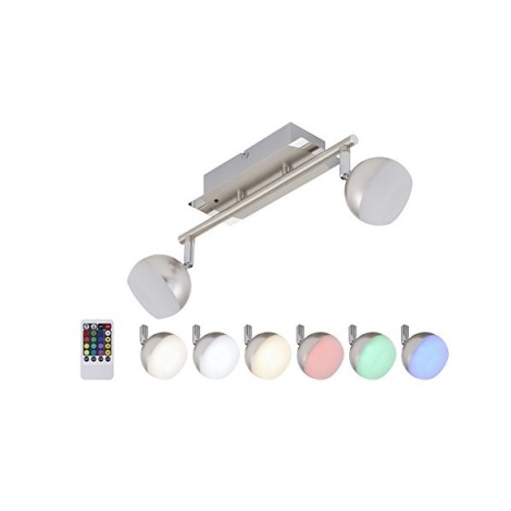 Briloner 2040-022 - LED RGB Hämardatav kohtvalgusti 2xLED/3,3W/230V + pult