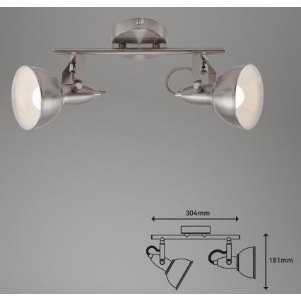 Briloner 2049-022 - Kohtvalgusti SOFT 2xE14/40W/230V matt kroom