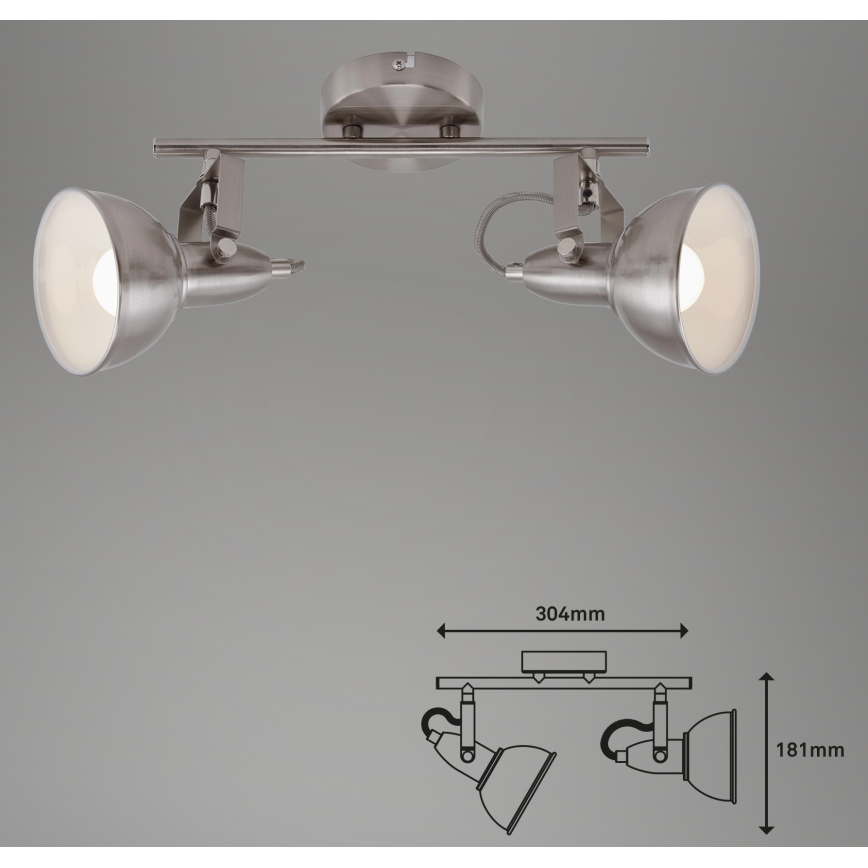 Briloner 2049-022 - Kohtvalgusti SOFT 2xE14/40W/230V matt kroom