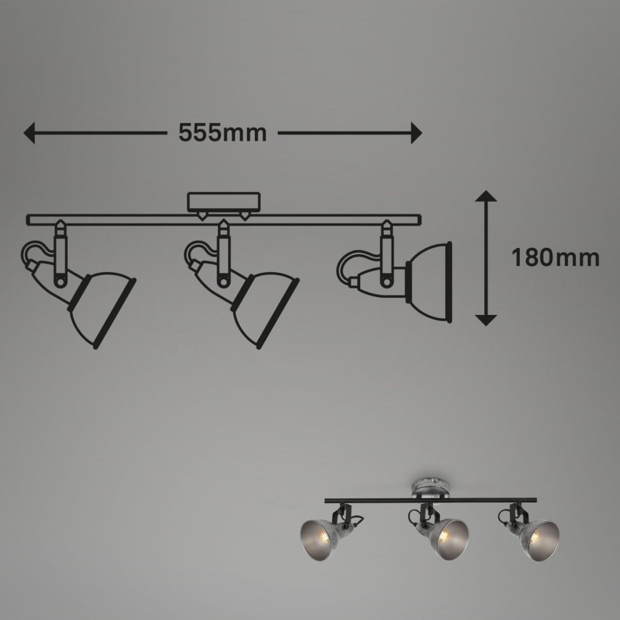 Briloner 2049-034 - Kohtvalgusti RETRO 3xE14/40W/230V hall
