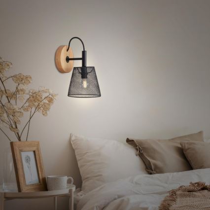 Briloner 2077-015 - Seinavalgusti WOOD & STYLE 1xE14/25W/230V kummipuu