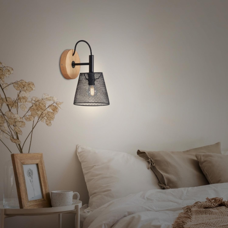 Briloner 2077-015 - Seinavalgusti WOOD & STYLE 1xE14/25W/230V kummipuu