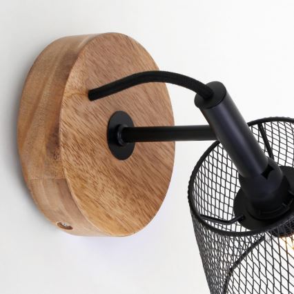 Briloner 2077-015 - Seinavalgusti WOOD & STYLE 1xE14/25W/230V kummipuu