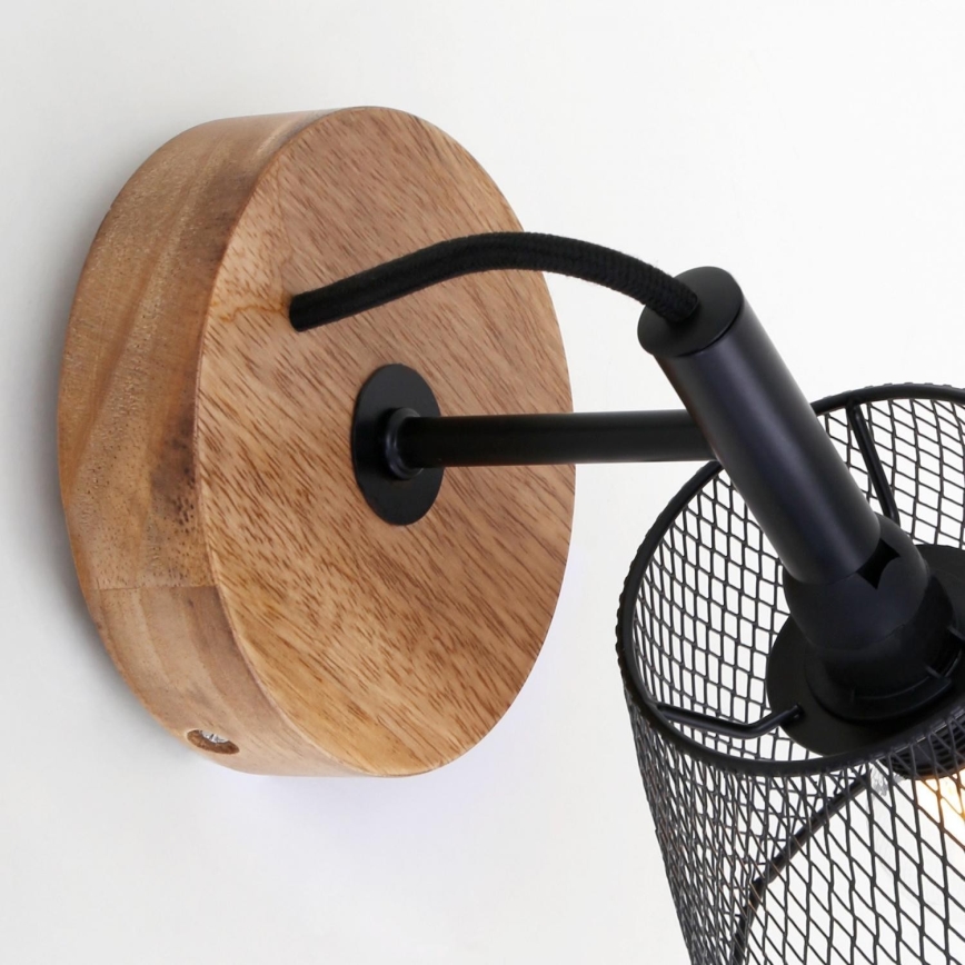 Briloner 2077-015 - Seinavalgusti WOOD & STYLE 1xE14/25W/230V kummipuu
