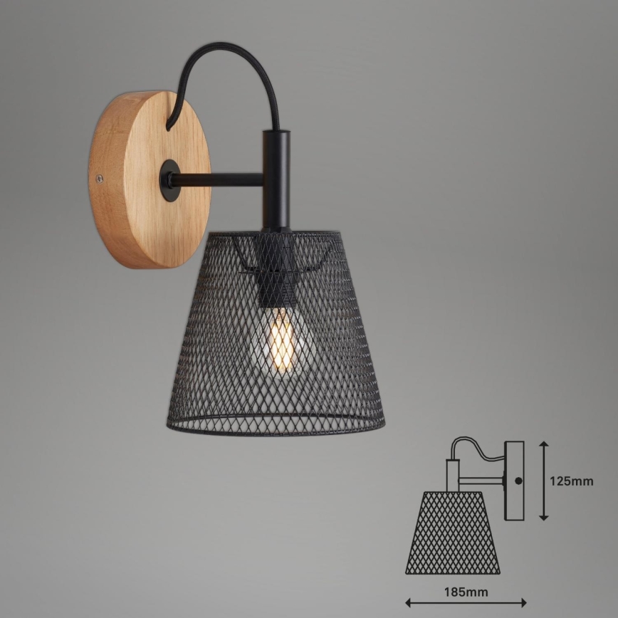 Briloner 2077-015 - Seinavalgusti WOOD & STYLE 1xE14/25W/230V kummipuu