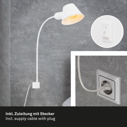 Briloner 2079-016 - Paindlik seinalamp 1xE27/10W/230V valge
