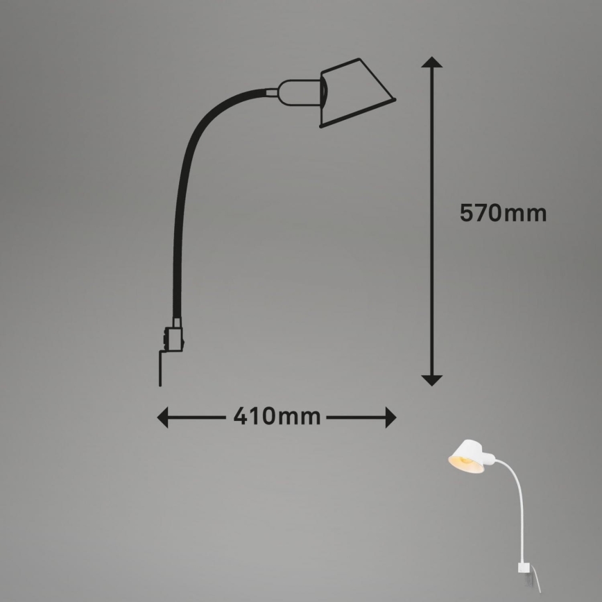 Briloner 2079-016 - Paindlik seinalamp 1xE27/10W/230V valge