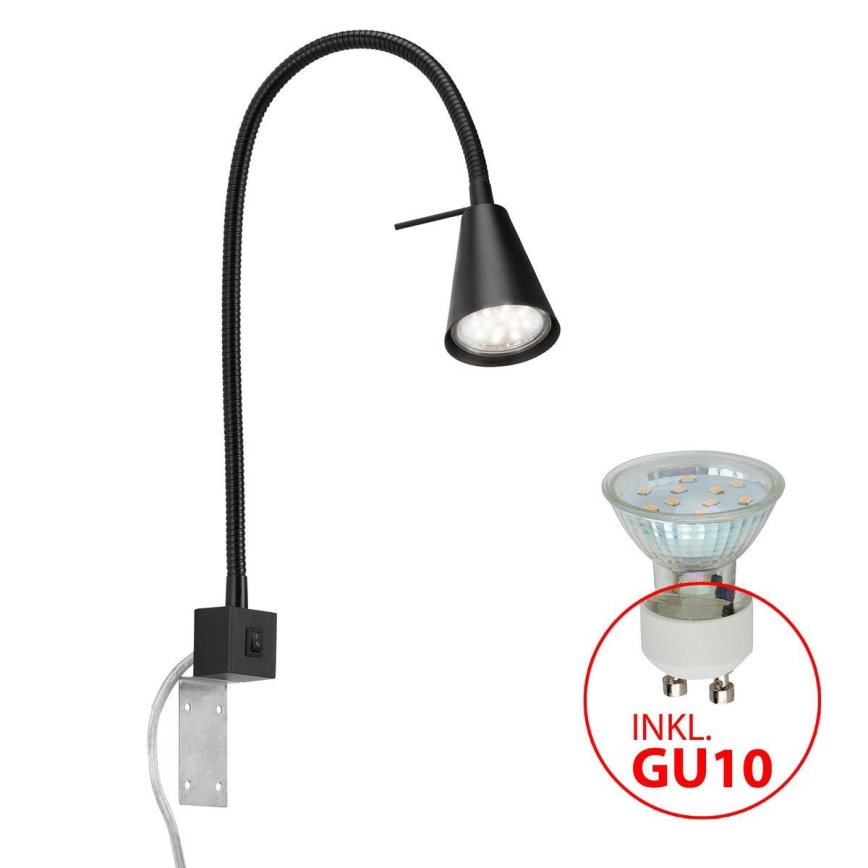 Briloner 2080-015 - LED Seinavalgusti COMFORT LIGHT 1xGU10/5W/230V must