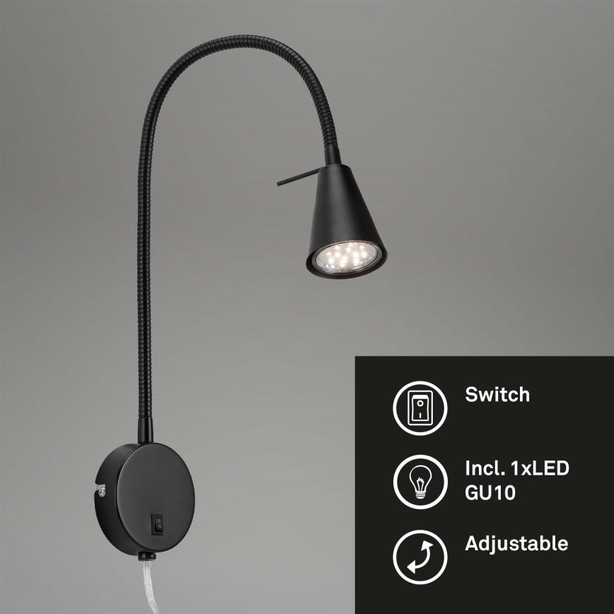 Briloner 2082-015 - LED Seinavalgusti COMFORT LIGHT 1xGU10/5W/230V must
