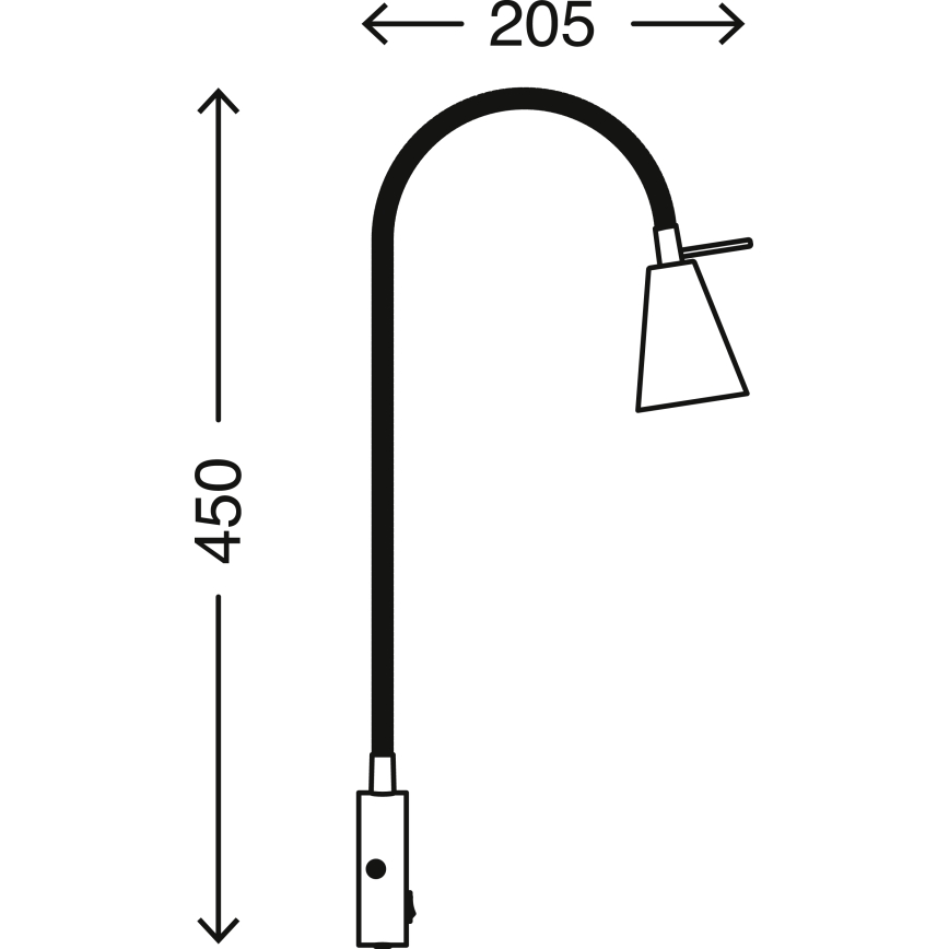 Briloner 2082-015 - LED Seinavalgusti COMFORT LIGHT 1xGU10/5W/230V must