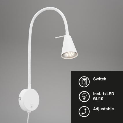Briloner 2082-016 - LED Seinavalgusti COMFORT LIGHT 1xGU10/5W/230V valge