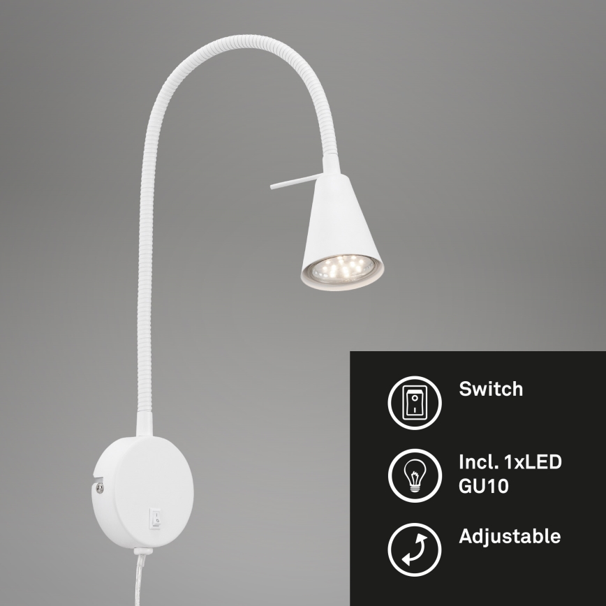 Briloner 2082-016 - LED Seinavalgusti COMFORT LIGHT 1xGU10/5W/230V valge