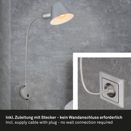 Briloner 2089-014 - Painduv seinavalgusti BRELLO 1xE27/10W/230V mattkroom