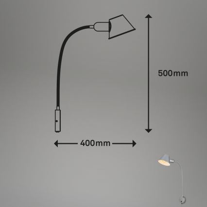 Briloner 2089-014 - Painduv seinavalgusti BRELLO 1xE27/10W/230V mattkroom