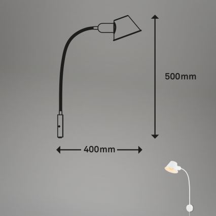 Briloner 2089-016 - Painduv seinavalgusti BRELLO 1xE27/10W/230V valge
