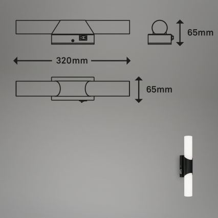 Briloner 2111-015 - LED vannitoa peeglivalgusti LED/6,5W/230V 32 cm must