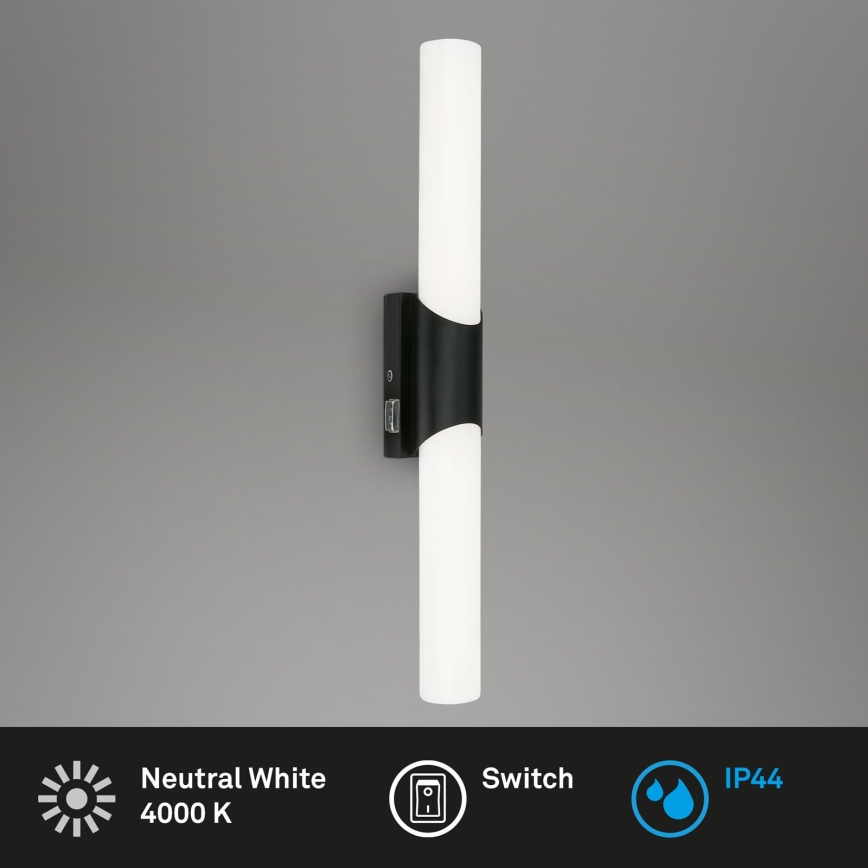 Briloner 2111-115 - LED-vannitoa peegli valgusti LED/11W/230V IP44 47 cm must