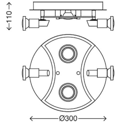 Briloner 2159-048LM - LED kohtvalgusti SPLASH 4xGU10/3W/230V