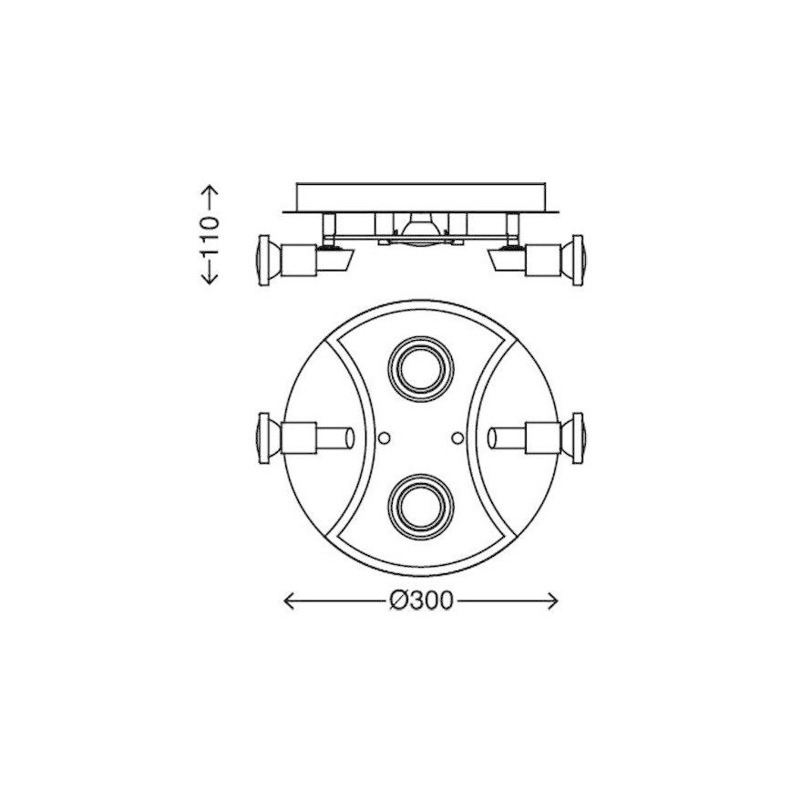 Briloner 2159-048LM - LED kohtvalgusti SPLASH 4xGU10/3W/230V