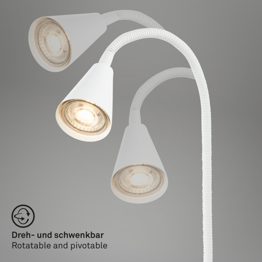 Briloner 2175-016 - Paindlik seinavalgusti USB-pordiga 1xGU10/10W/230V valge