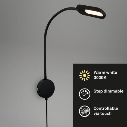 Briloner 2177015 - LED Hämardatav flexible wall lamp LED/6W/230V must