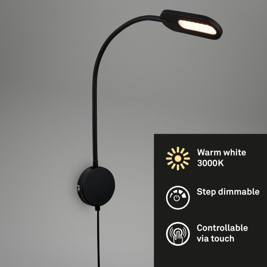 Briloner 2177015 - LED Hämardatav flexible wall lamp LED/6W/230V must