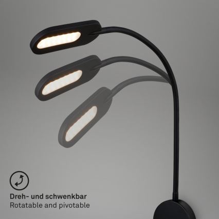 Briloner 2177015 - LED Hämardatav flexible wall lamp LED/6W/230V must