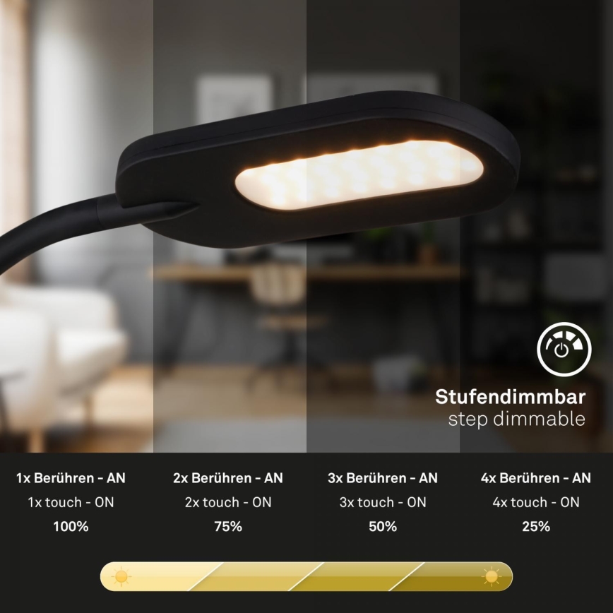 Briloner 2177015 - LED Hämardatav flexible wall lamp LED/6W/230V must