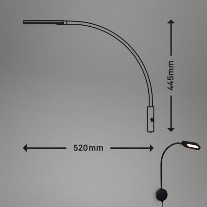 Briloner 2177015 - LED Hämardatav flexible wall lamp LED/6W/230V must