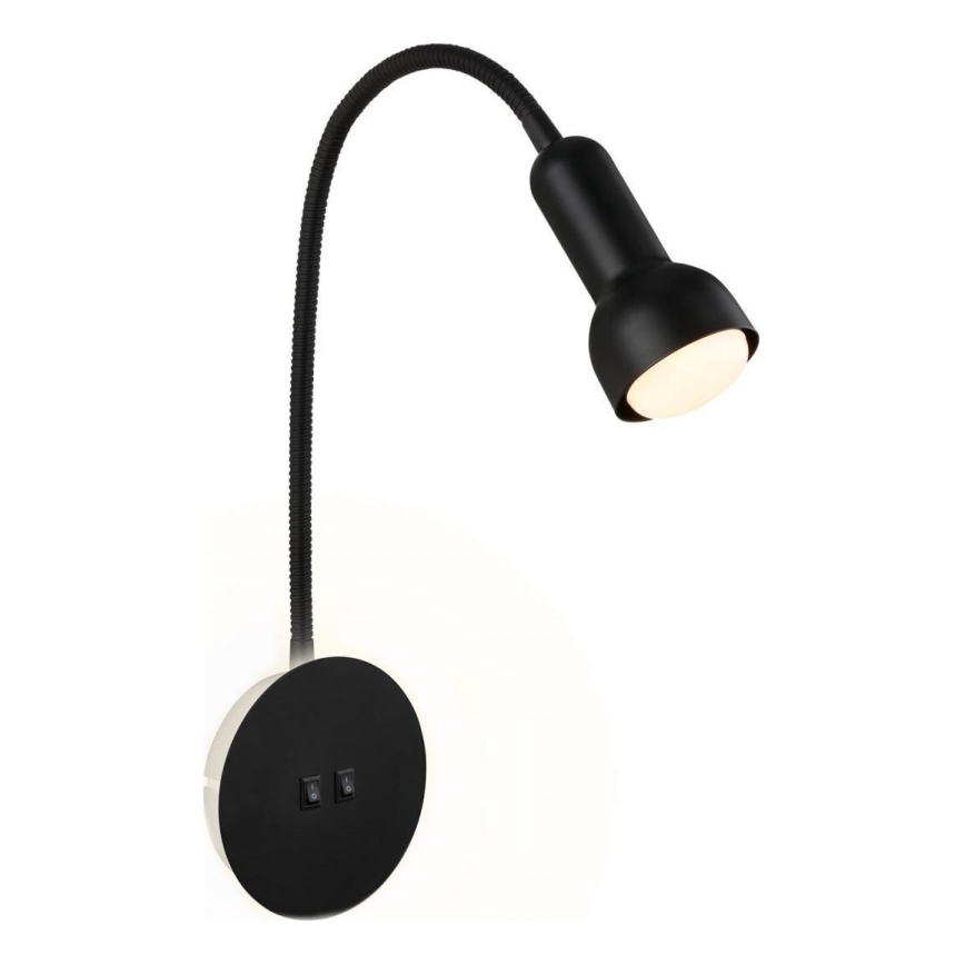 Briloner 2178015 - LED Hämardatav paindlik seinalamp 1xE14/10W/230V + LED/3W must