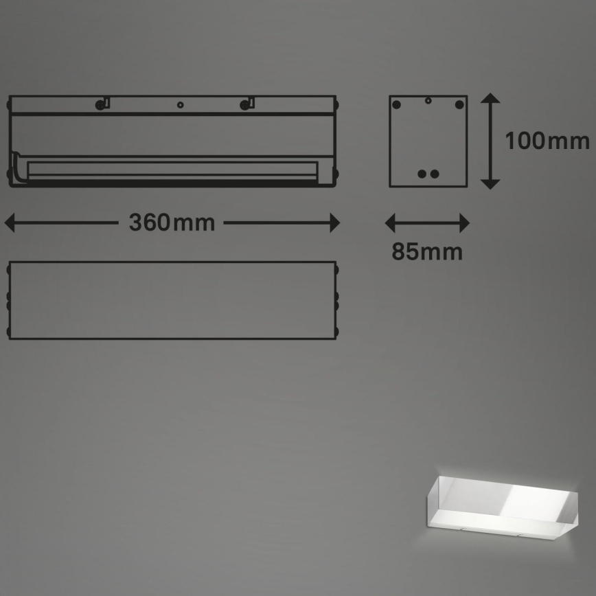 Briloner 2204-018 - LED Väli seinavalgusti LED/8W/230V IP44 läikiv kroom
