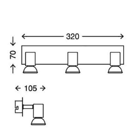 Briloner 2290-038 - LED Kohtvalgusti vannituppa SPLASH 3xGU10/5W/230V IP23