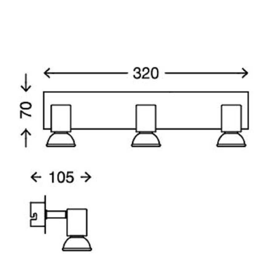 Briloner 2290-038 - LED Kohtvalgusti vannituppa SPLASH 3xGU10/5W/230V IP23