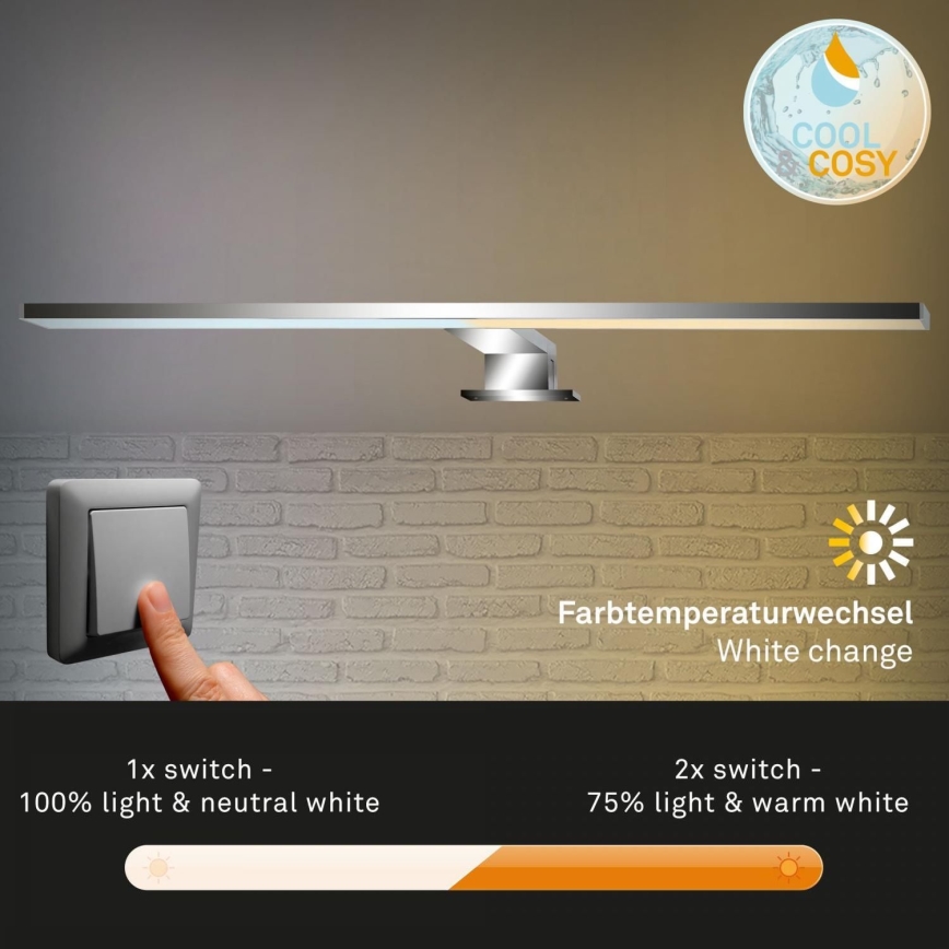 Briloner 2299-018 - LED Hämardatav peeglivalgustus vannituppa COOL&COSY LED/8W/230V 2700/4000K IP44