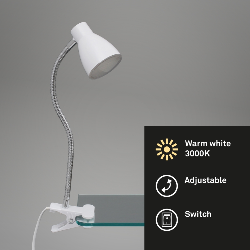 Briloner 2615-016P - LED Lamp klambriga GRIP LED/2,5W/230V valge