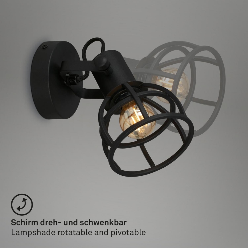 Briloner 2669-015 - Kohtvalgusti seinale RETRO 1xE14/25W/230V must