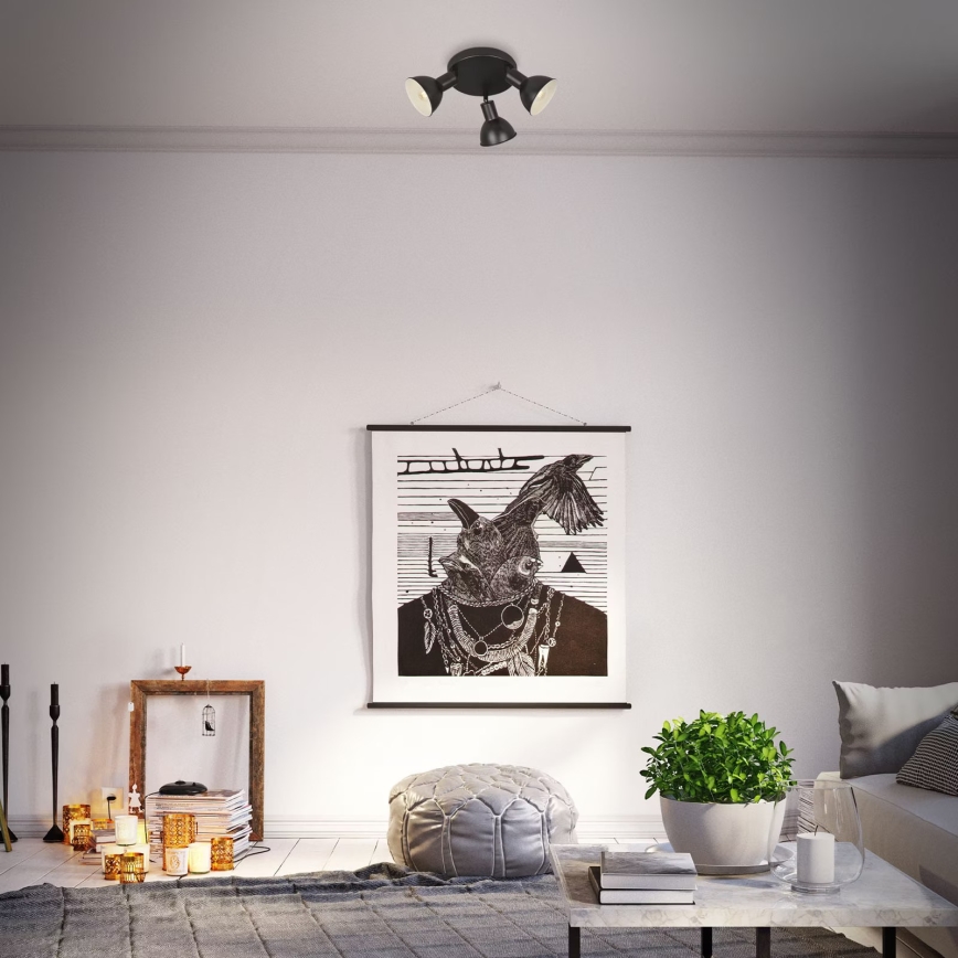 Briloner 2674-035 - Kohtvalgusti RETRO 3xE14/25W/230V must