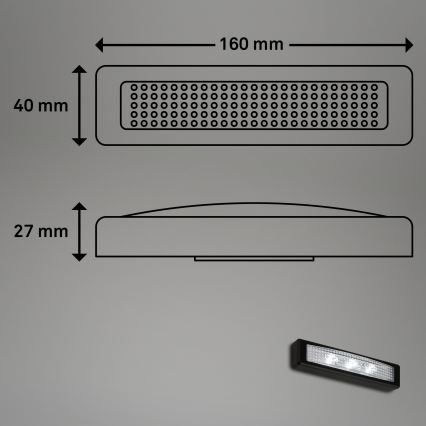Briloner 2689-035 - LED Puutetundlik öövalgusti LERO LED/0,18W/3xAAA must