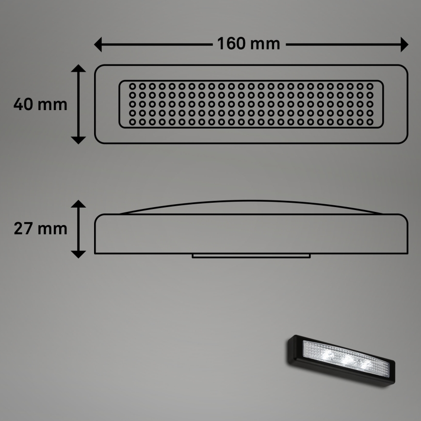 Briloner 2689-035 - LED Puutetundlik öövalgusti LERO LED/0,18W/3xAAA must