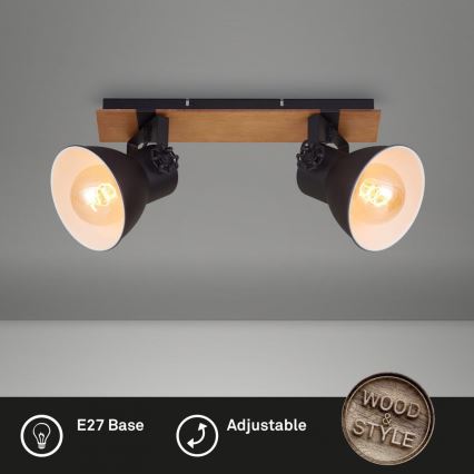 Briloner 2742-025 - Kohtvalgusti SPOTLIGHT 2xE27/40W/230V must/pruun