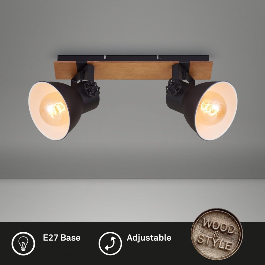 Briloner 2742-025 - Kohtvalgusti SPOTLIGHT 2xE27/40W/230V must/pruun