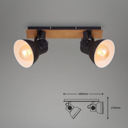 Briloner 2742-025 - Kohtvalgusti SPOTLIGHT 2xE27/40W/230V must/pruun