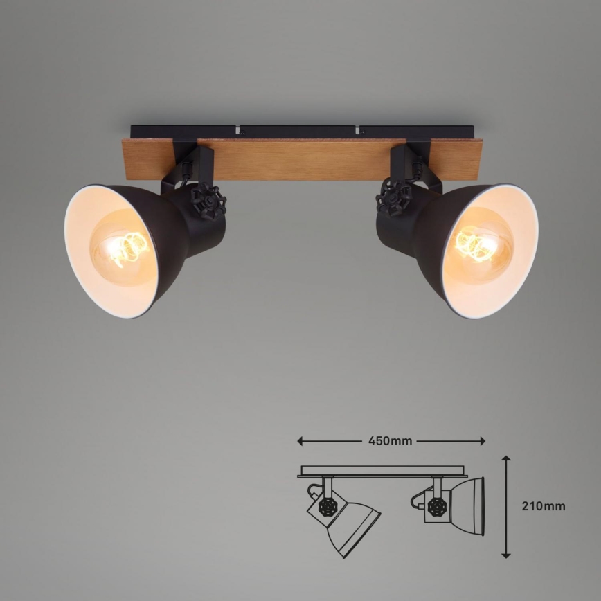 Briloner 2742-025 - Kohtvalgusti SPOTLIGHT 2xE27/40W/230V must/pruun