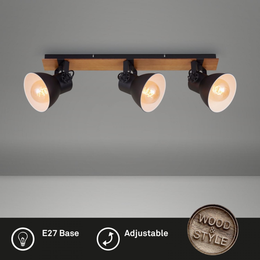 Briloner 2742-035 - Kohtvalgusti SPOTLIGHT 3xE27/40W/230V must/pruun