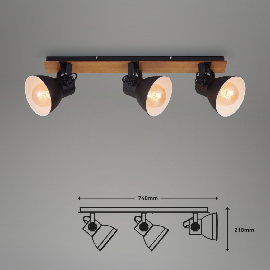 Briloner 2742-035 - Kohtvalgusti SPOTLIGHT 3xE27/40W/230V must/pruun